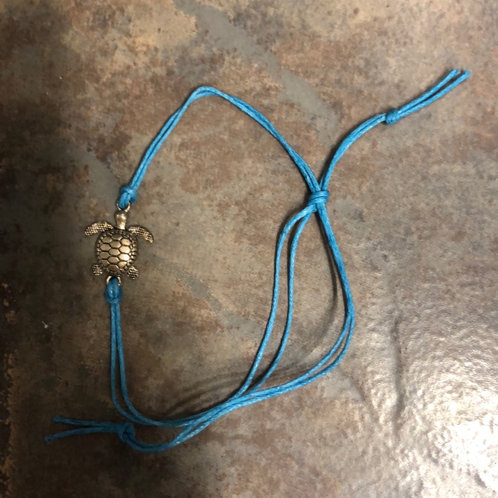 Blue and silver turtle anklet  accepting offers